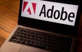 Adobe logo on laptop screen