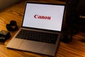 Canon logo on computer screen