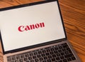 Canon logo on computer screen