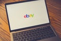 Ebay logo on computer screen Royalty Free Stock Photo