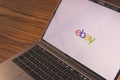 Ebay logo on computer screen Royalty Free Stock Photo
