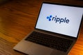 Ripple cripto currency logo on computer screen