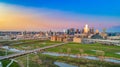 Dallas, Texas, USA Downtown Drone Skyline Aerial Panorama Royalty Free Stock Photo