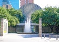 Dallas, Texas, USA: July 24, 2018 - The Entrance of the Dallas Museum of Art off N. Harwood Street