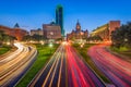 Dallas, Texas, USA skyline over Dealey Plaza Royalty Free Stock Photo