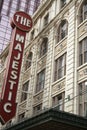 Dallas, TX: Historic Majestic Theater Sign located in downtown Dallas Texas Royalty Free Stock Photo