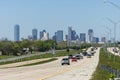 Dallas, TX/USA - circa April 2009: Downtown Dallas, Texas as seen from Interstate Highway 45 Royalty Free Stock Photo