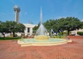 The Dallas Union train station, plaza, and tower