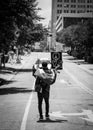 DALLAS, UNITED STATES - Jun 03, 2020: Silent Message from Protester