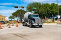 Dallas, USA - April 24, 2023: Tiseo Paving company Kenworth concrete mixer truck front view