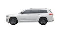 Dallas, USA. December 12, 2022. white Jeep Grand Cherokee L 2022 on a white background. A premium SUV car with an