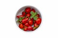 Dalle Khursani, Red Chilli and mint in white bowl Royalty Free Stock Photo