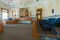 The Jury Box and Bench in a Courtroom in the Wasco County Courthouse, The Dalles, Oregon, USA Royalty Free Stock Photo