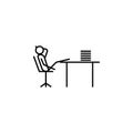 dally at work outline icon. Element of lazy person icon for mobile concept and web apps. Thin line icon dally at work can be used Royalty Free Stock Photo