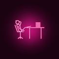 dally at work outline icon. Elements of Lazy in neon style icons. Simple icon for websites, web design, mobile app, info graphics Royalty Free Stock Photo