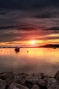 Dalmatia sunset in bay