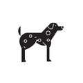Dalmatian black vector concept icon. Dalmatian flat illustration, sign
