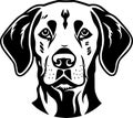 Dalmatian - black and white isolated icon - vector illustration