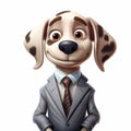 Dalmatian Cartoon Dog: A Realistic Portraitures In Animated Film Style Royalty Free Stock Photo