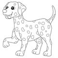 Dalmatian Dog Coloring Page Isolated for Kids