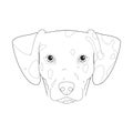 Dalmatian dog easy coloring cartoon vector illustration. Isolated on white background