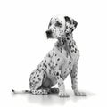 Dalmatian Dog Isolated White. Generative AI Royalty Free Stock Photo