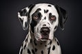 Intense Dalmatian Portrait with Piercing Gaze