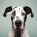 Whimsical Black And White Great Dane Dog Image With Minimal Retouching