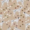 Dalmatian dog silhouette standing seamless pattern Royalty Free Stock Photo