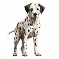 Realistic Dalmatian Standing Illustration On White Background