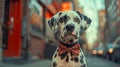 A dalmatian dog wearing a bow tie Royalty Free Stock Photo