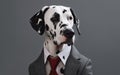 Dalmatian dog wearing a business suite studio portrait