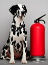 Dalmatian with Fire Extinguisher