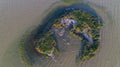 Dalmatian pelicans pelecanus crispus in Danube Delta Romania. Royalty Free Stock Photo