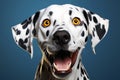 dalmatian portrait on blue , AI generated