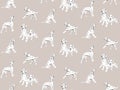 Dalmatian Seamless pattern beige decor, design with funny cartoon white potted dalmatain dogs breed , pet background