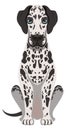 Dalmatian sitting. Playful pet friend. Dog icon