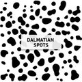 Dalmatian spots. Seamless Dalmatian spots for print design. White background. Animal spots, Seamless pattern Royalty Free Stock Photo