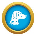 Dalmatians dog icon blue vector isolated