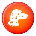 Dalmatians dog icon, flat style