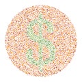 Daltonism Ishihara Test Red and Green Dollar Sign