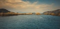 Dalyan river. Scenic view from near Caunus Kaunos Ancient City in Marmaris, Mugla, Turkey Royalty Free Stock Photo