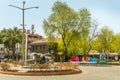 DALYAN, TURKEY: A fountain with a monument to Turtles and colorful letters of the name DALYAN and heart.