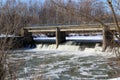 Dam on a bright winter sunny day