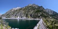 Dam of Cavallers Lake in Alta Ribagorca of Catalan Pyrenees Royalty Free Stock Photo