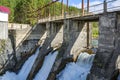 The dam of the Chemal hydroelectric power station