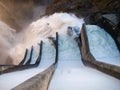 Dam of Contra Verzasca, spectacular waterfalls