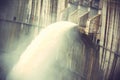 Dam discharge flood water Royalty Free Stock Photo