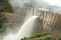 Dam discharge flood water Royalty Free Stock Photo