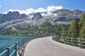 Dam of Fedaia lake Royalty Free Stock Photo